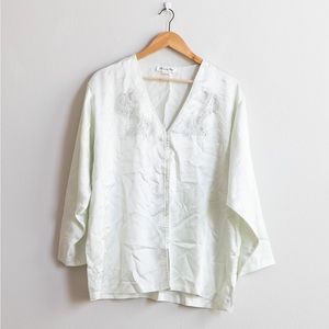 Vintage Christian Dior Mint Silky Top | L